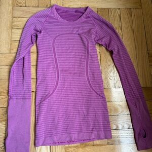lululemon athletica Purple Striped Long Sleeve Top